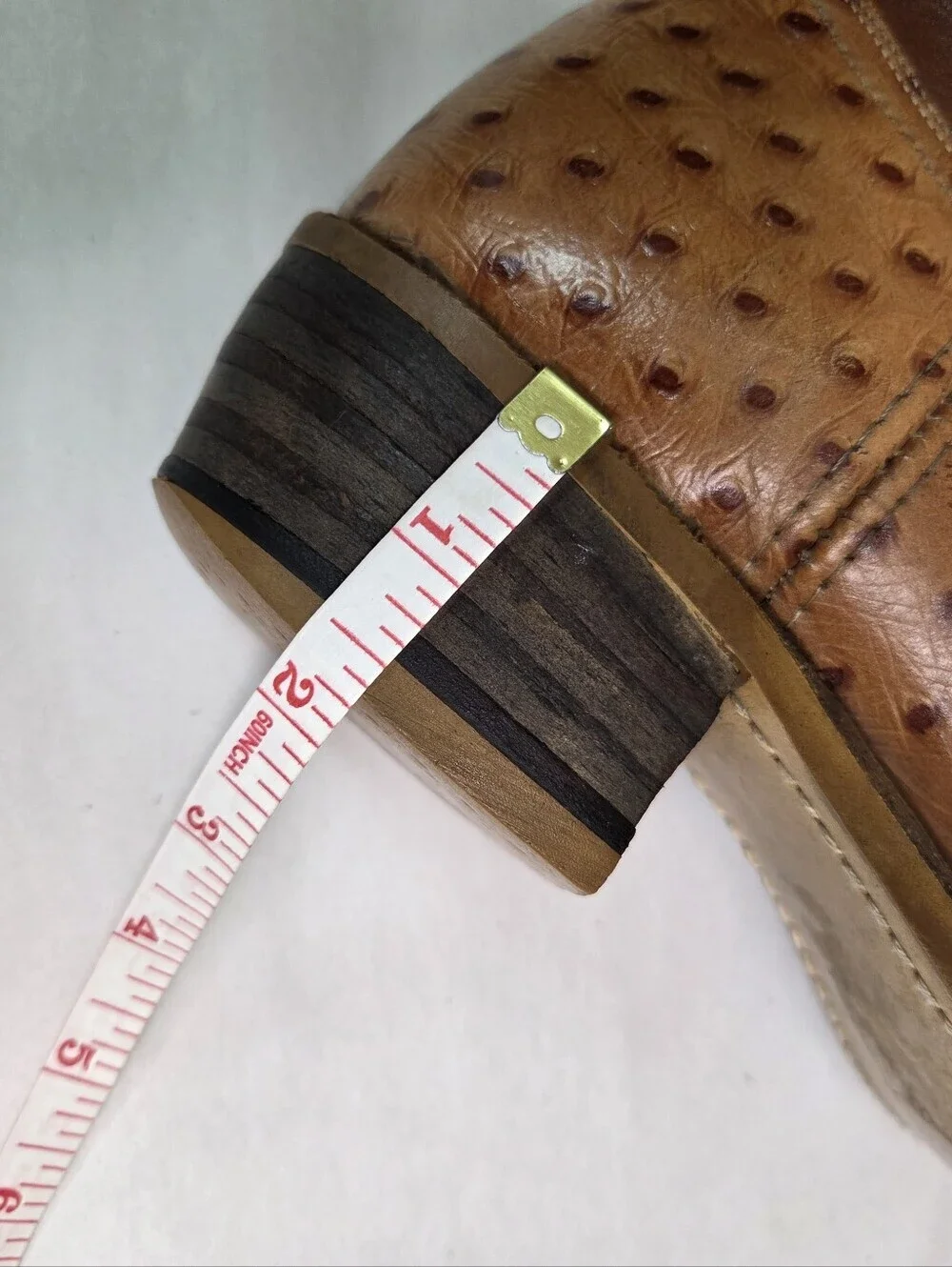 Levi’s Western‎ Cowboy Boots 10.5 M Brown Ostrich Embossed Leather Vintage